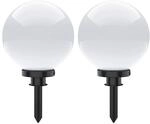 Kugelleuchte aussen, Gartenlampe 2er Set, &Oslash;20cm, wei&szlig; | Au&szlig;enleuchte