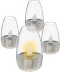 Spetebo Mini Solar Garten LED Tischlampe 10 x 6 cm - 4er Set - Outdoor Deko...