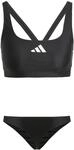 adidas Damen 3 Stripes V-Back Bikini Swimwear, Black/White, 46