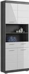xonox.home - Hochschrank Scout 74x191x31 cm in Rauchsilber und wei&szlig; Hochglanz -