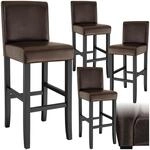 tectake&reg; 4er Set Barhocker, Bistrohocker, Tresenhocker, Barhocker mit Lehne,