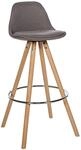 CLP Barhocker Corbin Stoff-Bezug Rund I Holz-Gestell, Farbe:Taupe, Gestell