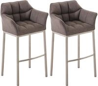 CLP Barhocker 2er Set mit Lehne Damaso, Barst&uuml;hle gepolstert mit Stoffbezug,
