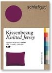 schlafgut Knitted Jersey Kissenbezug 70x90 cm Purple Deep Uni weicher Premium