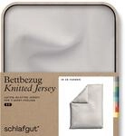 schlafgut Knitted Jersey Bettw&auml;sche 155x220 cm Bio-Baumwolle, Sand Light 