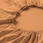 ESTELLA Spannbetttuch Feinjersey | apricot | 200x200 cm | b&uuml;gelfreie &...