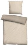 biberna Melange-Flanell Bettw&auml;sche 135x200 cm, 2-teilig mit Kissenbezug 80x80...