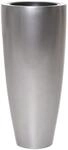 VIVANNO Pflanzk&uuml;bel Pflanzgef&auml;&szlig; Blumenk&uuml;bel Fiberglas City Silber Metallic -