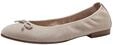 Tamaris Damen Ballerina Leder flach, beige, 42 EU