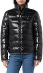 Tommy Jeans Damen Pufferjacke Essential Tape Hochglanz, Schwarz (Black), XL