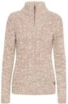 OXMO OXPhepe Damen Troyer Strickpullover Pullover mit Troyerkragen Label-Badge