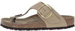 Birkenstock Damen Zehensandale Gizeh Big Buckle Nubukleder normal Beige 38