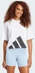 adidas Damen Essentials New Logo Boyfriend Shirt, White/Black, XS