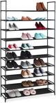 Relaxdays XXL Schuhregal Stecksystem, 10 Ebenen, f&uuml;r 50 Paar Schuhe, Stoff