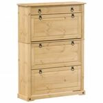 vidaXL Schuhschrank Corona 99x32x138 cm Massivholz Kiefer