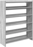 vidaXL Schuhregal Grau Sonoma 80x25x100 cm Holzwerkstoff