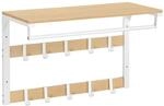 VASAGLE Wandgarderobe, mit Ablage, Wandregal mit 10 abnehmbaren Haken, H&auml;ngeregal,