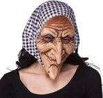 Boland - Latex Kopfmaske Hexe mit Kopftuch f&uuml;r Erwachsene | Maske f&uuml;r