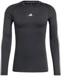 adidas Herren Techfit Compression Training 3-Stripes Longsleeve, Black, L