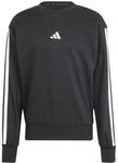 adidas Herren Essential Three Stripes French Terry Sweatshirt, Black/White, L