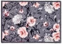 Astra Flauschige Sauberlaufmatte weich - Pure & Soft - Blumen grau-rosa 50x70cm...