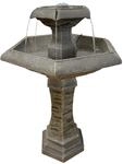 K&ouml;hko&reg; Hexagon Eleganz Gartenbrunnen mit LED Beleuchtung, Wasserfall, Vogeltr&auml;nke,