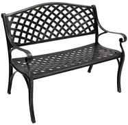 DEGAMO Gartenbank Parkbank Oxford 2-sitzer aus Aluguss, Farbe antik-grau, wetterfest