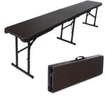 TRUTZHOLM Bierbank Klappbank aus Kunstoff Grau Holzoptik 180cm klappbar Bierzeltbank
