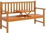 Outsunny Gartenbank 3-Sitzer, Sitzbank mit Tisch, Parkbank mit Armlehne, Holzbank bis