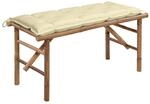 vidaXL Gartenbank Klappbar mit Auflage Sitzbank Bambusbank Balkonbank Parkbank