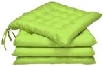 Beautissu 4er Set Stuhlkissen 40x40 mit B&auml;ndern &ndash; Indoor & Outdoor...