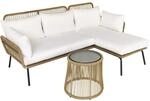 Outsunny 3 TLG. Rattan Gartenm&ouml;bel-Set, Sitzgruppe mit Kissen, Gartengarnitur...
