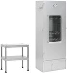 vidaXL R&auml;ucherofen mit Tisch, R&auml;ucherschrank mit verstellbaren Beinen, Smoker mit