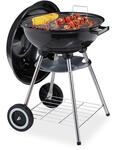 Relaxdays Kugelgrill mit Deckel, Ablage & Aschetopf, fahrbar, Garten & Camping, Grill Relaxdays Kugelgrill mit Deckel, Ablage & Aschetopf, fahrbar, Garten & Camping, Grill