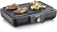 SEVERIN Tischgrill mit Grillplatte, für drinnen und draußen, Alu-Druckgussplatte, SEVERIN Tischgrill mit Grillplatte, für drinnen und draußen, Alu-Druckgussplatte,