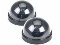 VisorTech Kamera-Dummys: 2er-Set Überwachungskamera-Attrappen Dome-Form