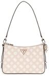 GUESS Eco Erica Top Zip Shoulder Bag Sand Logo