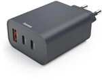 Hama Schnellladeger&auml;t PD 65W 2xUSB-C/1xUSB-A, anthrazit 86445