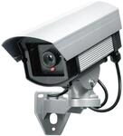 Indexa 24226 Kamera-Attrappe f&uuml;r Aussen Video&uuml;berwachungssystem schwarz/wei&szlig;