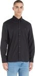 Tommy Hilfiger Herren Hemd Langarm Regular Fit Popelinehemd, Schwarz (Black), S