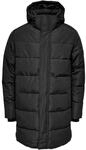 Only & Sons Herren Onscarl Long Quilted Coat Otw Mantel, Schwarz, M EU