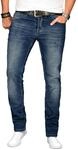 ALESSANDRO SALVARINI Herren Slim Fit Jeans Hose Denim Stretch-Jeans Jeanshose Washed