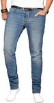 ALESSANDRO SALVARINI Herren Slim Fit Jeans Hose Denim Stretch-Jeans Jeanshose...