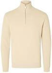 SELETED HOMME Herren SLHDANE LS Knit Structure Half Zip NOOS Strickpullover, Oatmeal,