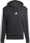 adidas Herren Essential Three Stripes French Terry Hoodie Sweatshirt, Black/White, XL