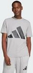 Adidas Men's Essentials Big Logo Single Jersey Tee, Medium Grey Heather/Black, L