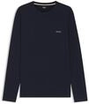 BOSS Herren Waffle LS-Shirt Pyjama-T-Shirt aus Ottoman-Jersey mit Logo-Stickerei