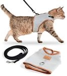 PiuPet Katzengeschirr und Leine (M) I 1,2 m I Anti-Ausbruch-Halsband I f&uuml;r K&auml;tzchen