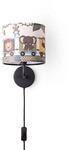Paco Home Kinderzimmer Wandlampe Stoffschirm Wandleuchte Rund Dschungel Tiere...