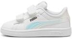 PUMA Unisex Kids Smash 3.0 Holo 2.0 V INF Sneaker, PUMA White-Mauve Mist-PUMA Silver,